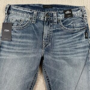 NEW Silver Jeans Co Mens 32x32 (Actual 34x32) Eddie Relaxed Fit Tapered Leg Blue